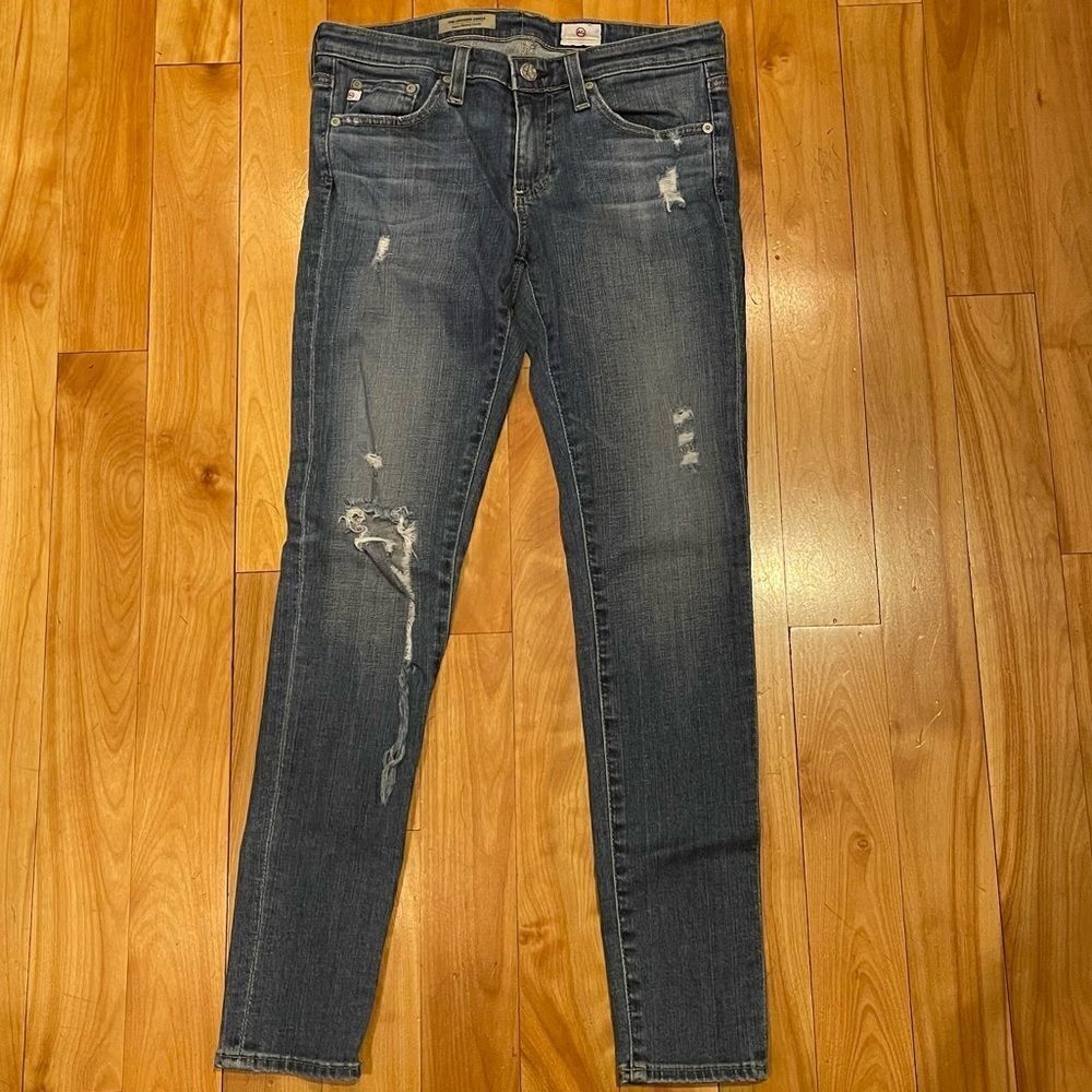 AG Adriano Goldschmied "the legging ankle" with rips jeans size 26R